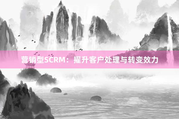 营销型SCRM：擢升客户处理与转变效力